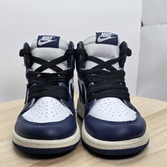 Boys Size 1Y - Jordan 1 Retro High OG Midnight Navy PS FD1412-401 Basketball - Picture 2 of 9